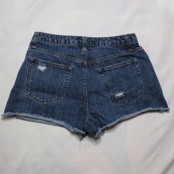 VANILLA STAR juniors SHORTS denim JEAN distressed FRAYED blue BUTTON-FLY SIZE 7 - Picture 8 of 8